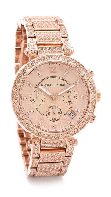 rose pink michael kors watch|michael kors parker chronograph watch.